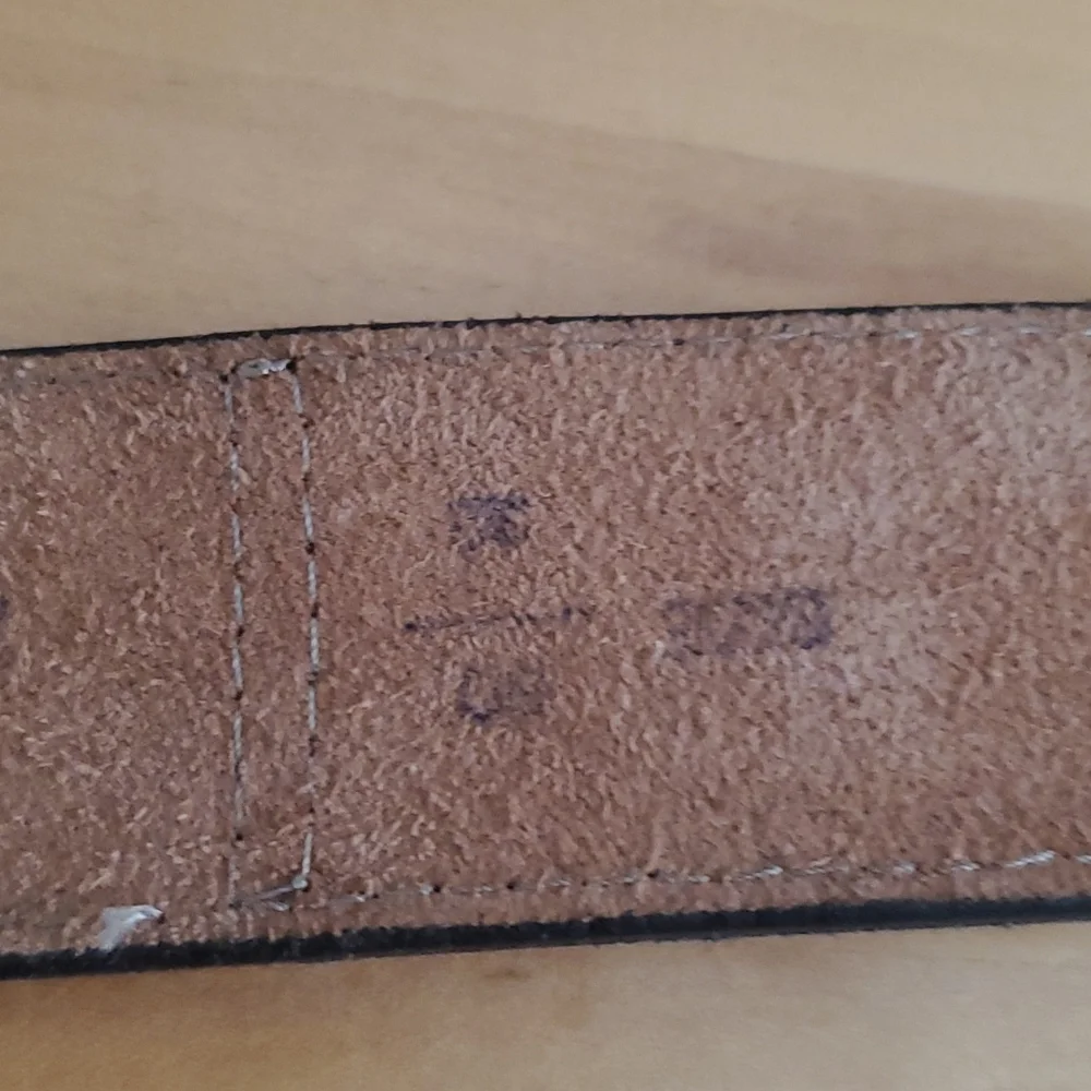 Levi's Brown Leather Belt with Red and Blue Panel Logos